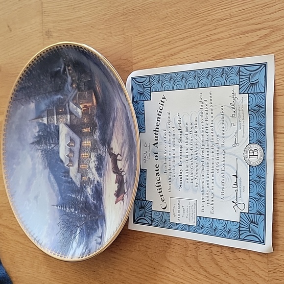Thomas Kinkade "Sunday Evening Sleigh Ride" collector plate - Picture 2 of 3